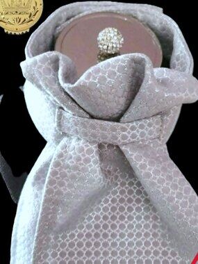 STOCK TIE for Equestrians Pre-Tied SILVER DOT OSFA New by ORNAMENTS